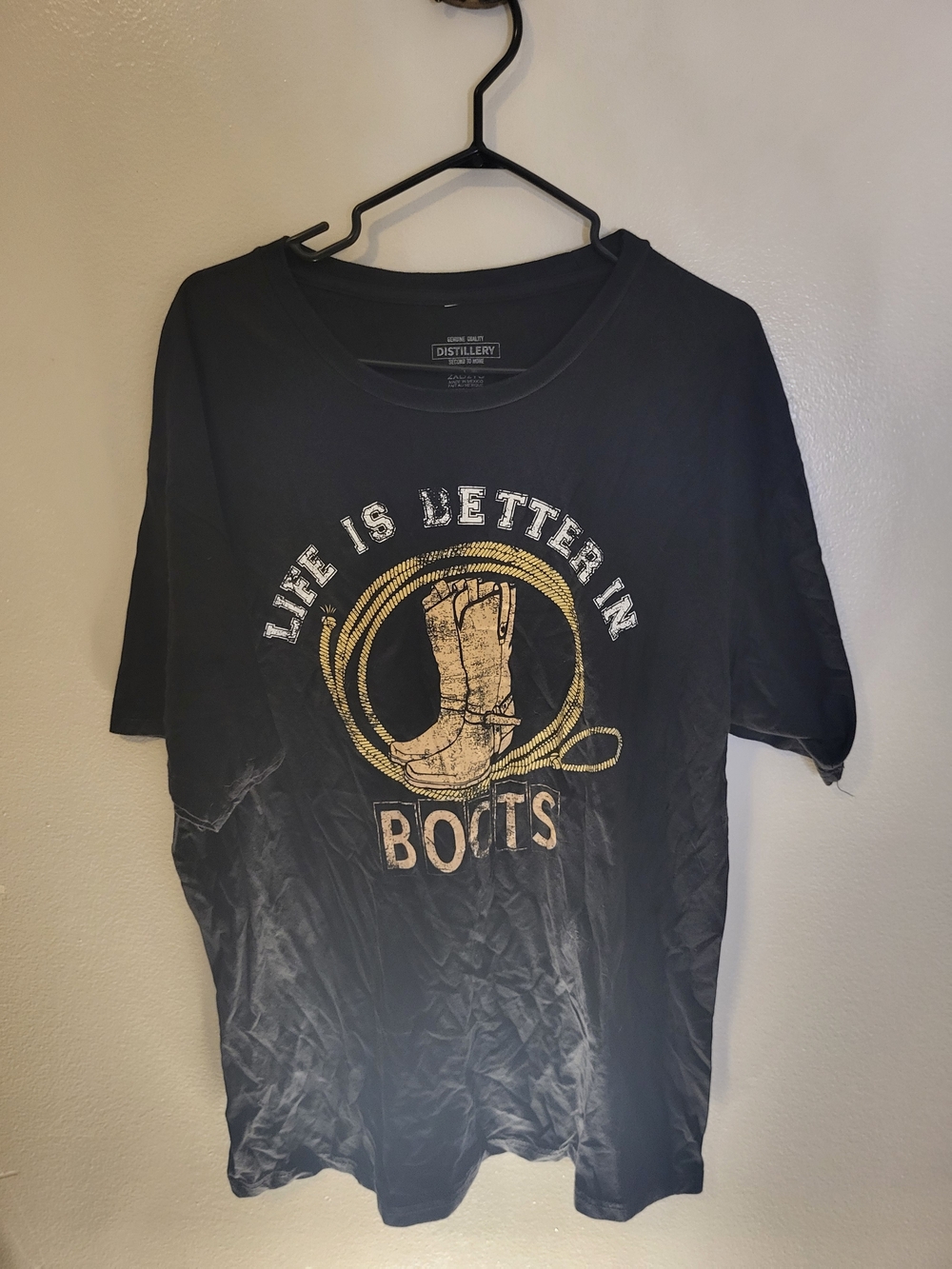 "Life Is Better In Boots" Black Graphic Tee